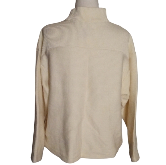 Madewell Antique Cream Beer Funnel Neck Chunky Knit Women Sweater Large - Picture 8 of 12